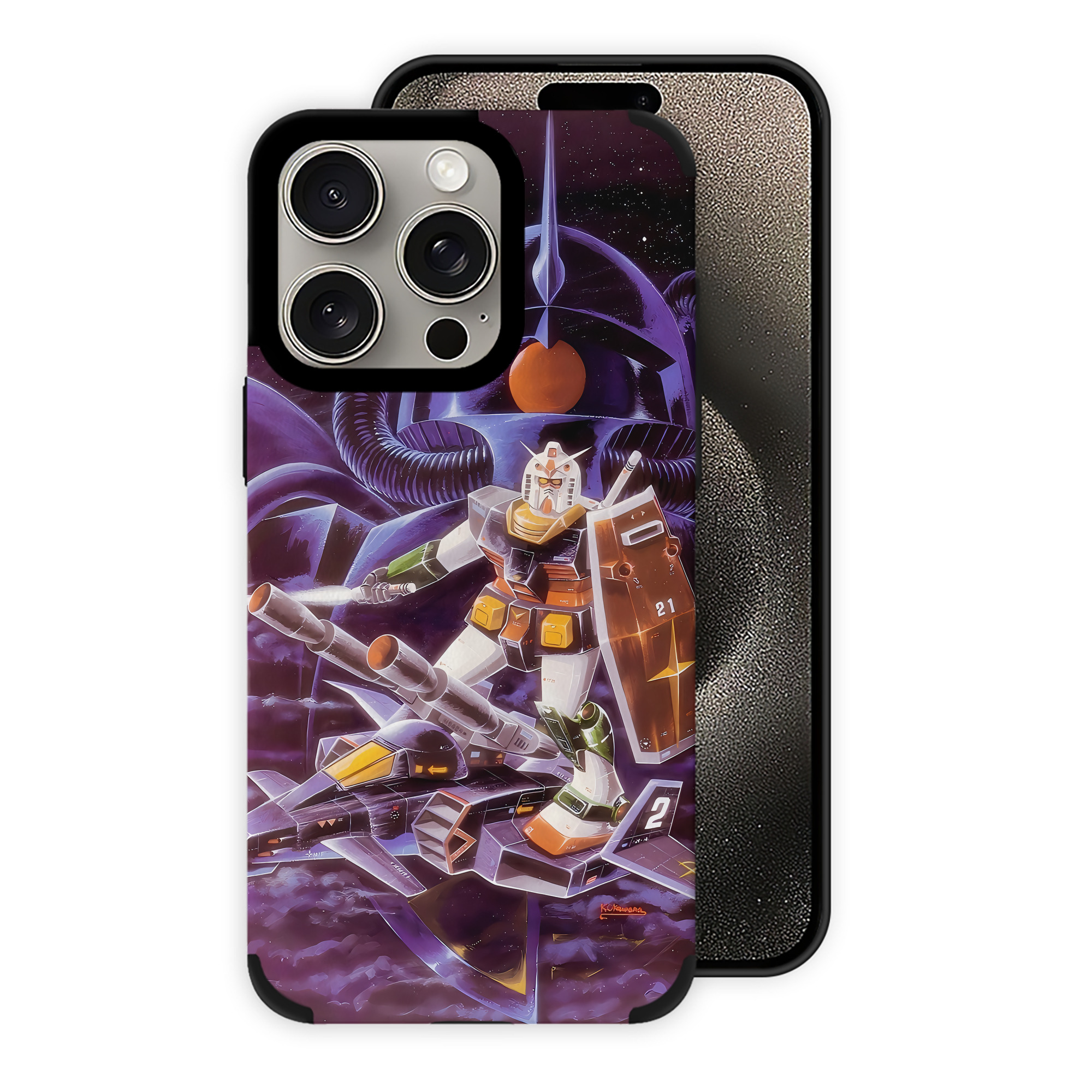 （画像用） 機動戦士ガンダム Mobile Suit Gundam 【iPhone15ProMax対応】 PUレザー スマホケース 耐衝撃＆黄変防止