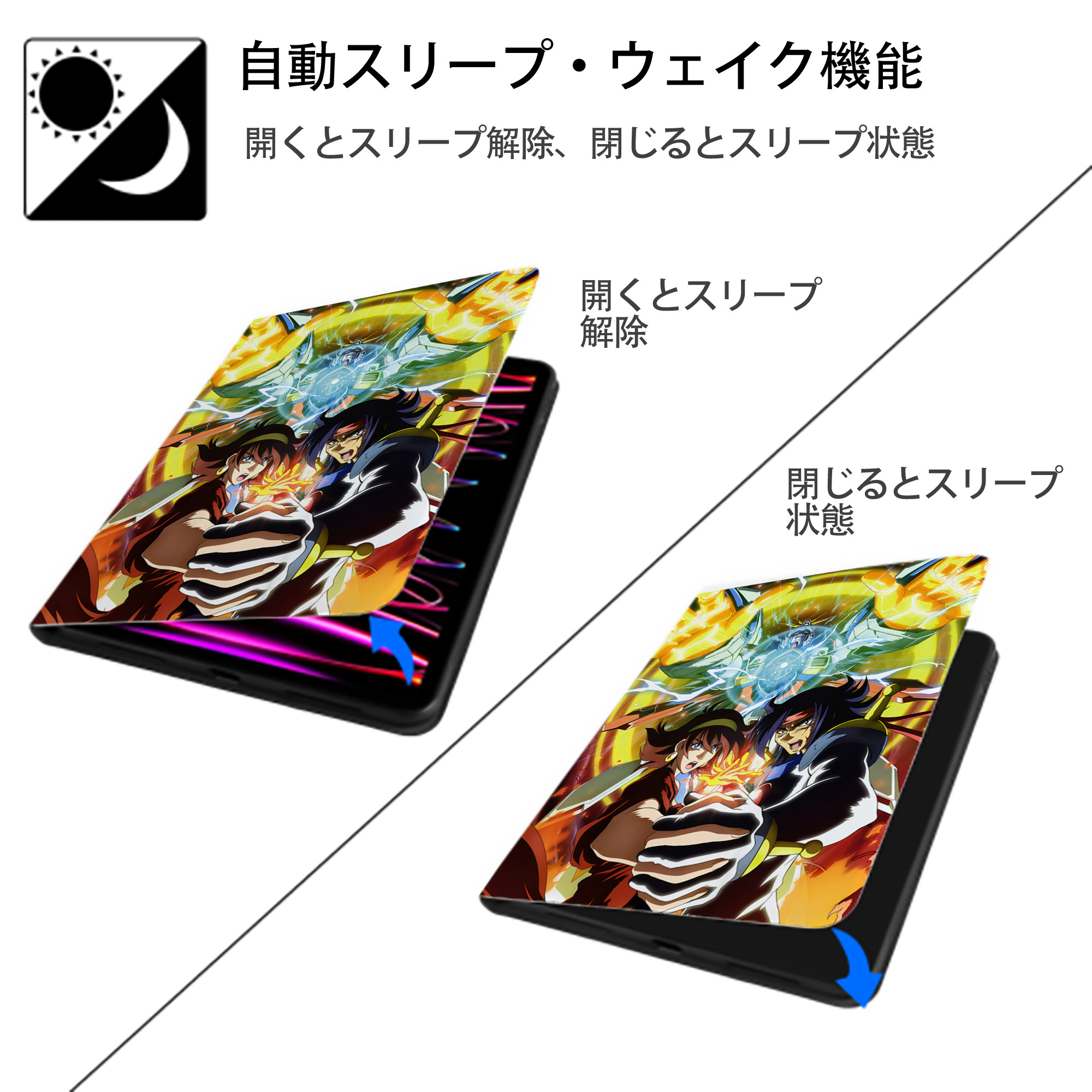 機動戦士ガンダム Mobile Suit Gundam IPad ケース ペン収納付き 三つ折りスタンド PUレザー×シリコン 対応機種9.5/10.5/10.9インチ