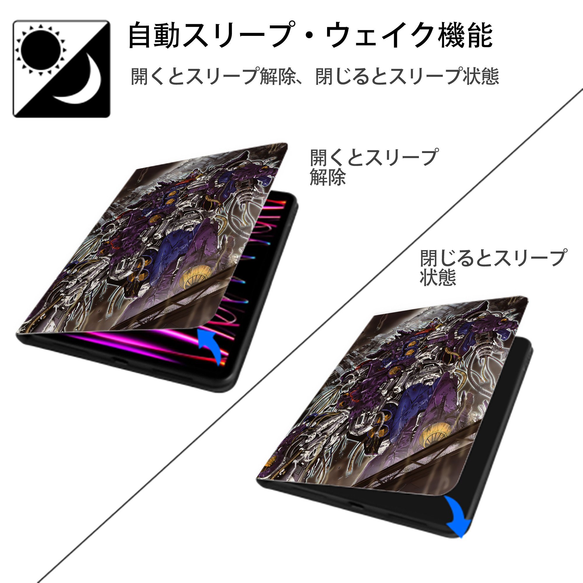 機動戦士ガンダム Mobile Suit Gundam IPad ケース ペン収納付き 三つ折りスタンド PUレザー×シリコン 対応機種9.5/10.5/10.9インチ