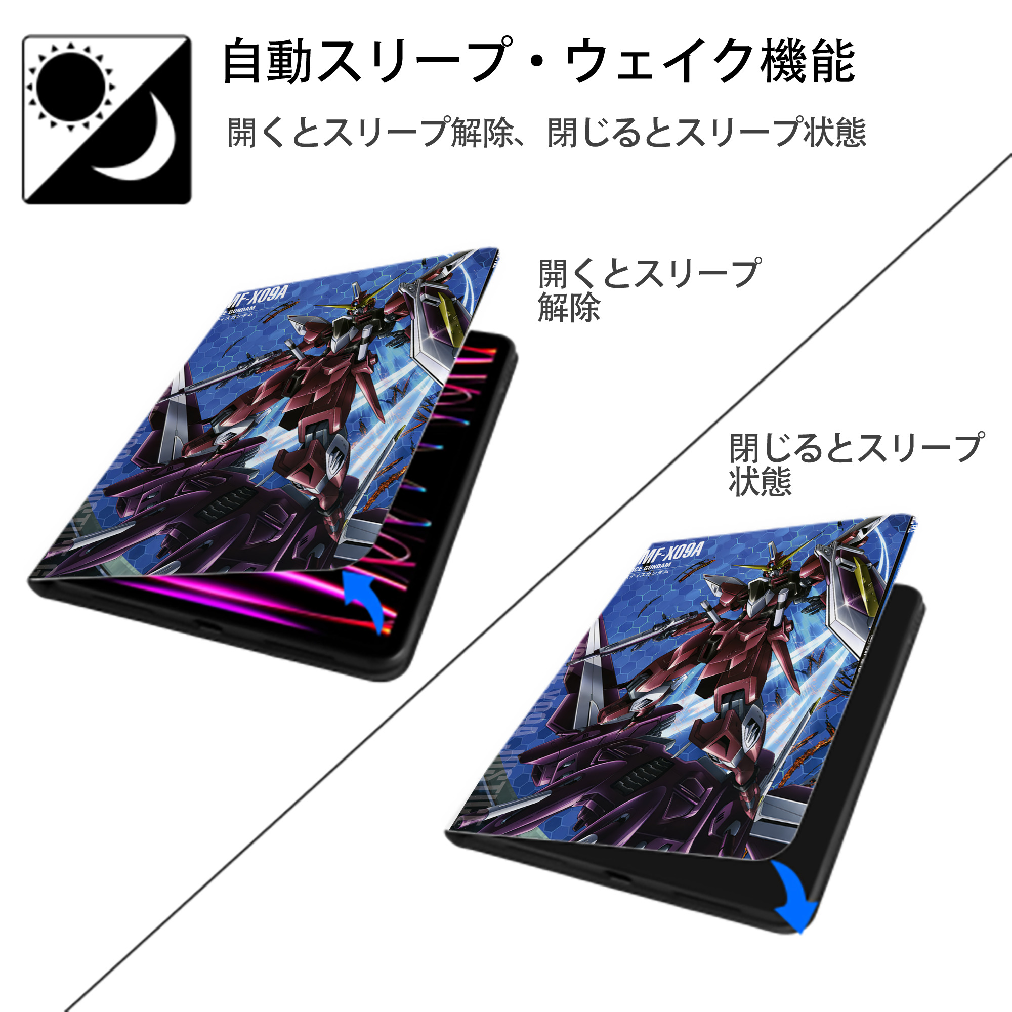 機動戦士ガンダム Mobile Suit Gundam IPad ケース ペン収納付き 三つ折りスタンド PUレザー×シリコン 対応機種9.5/10.5/10.9インチ