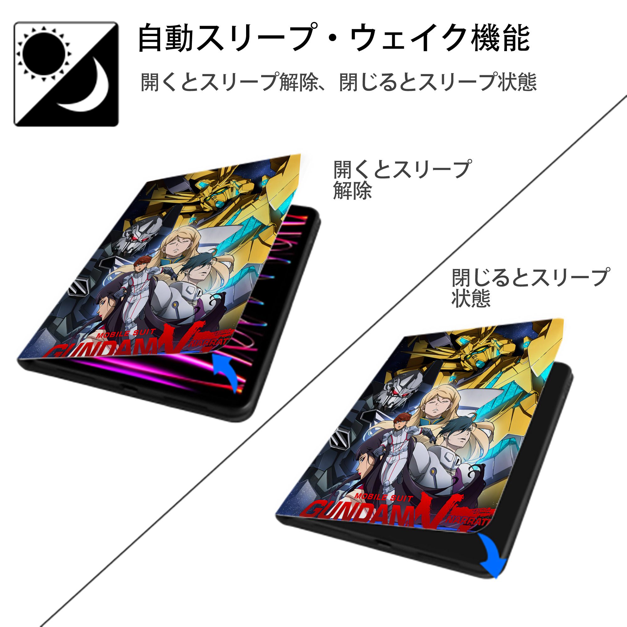機動戦士ガンダム Mobile Suit Gundam IPad ケース ペン収納付き 三つ折りスタンド PUレザー×シリコン 対応機種9.5/10.5/10.9インチ