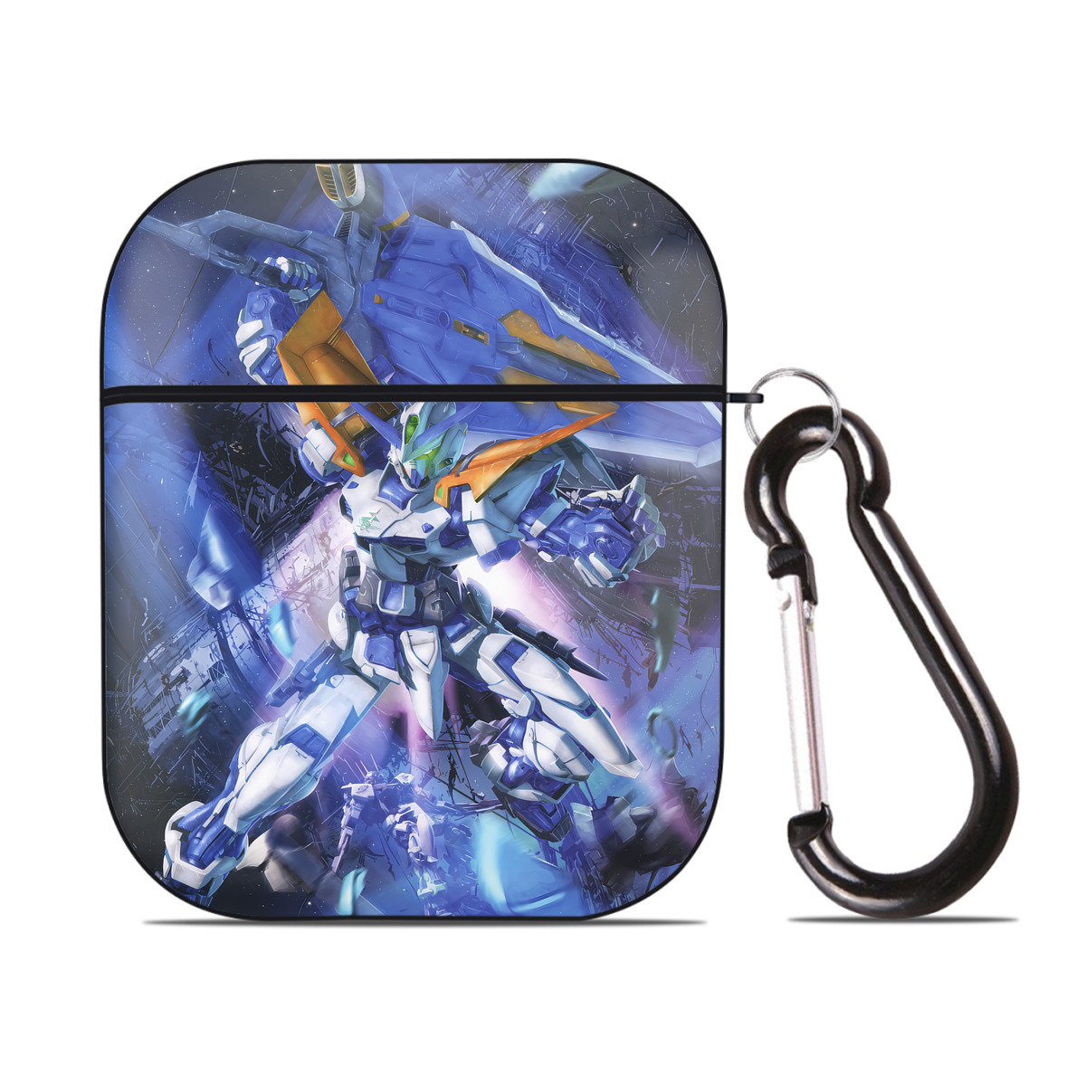 （画像用） 機動戦士ガンダム Mobile Suit Gundam AirPods 第2世代保護ケース ハードシェル ブラック 耐衝撃・防指紋・カラビナ付き