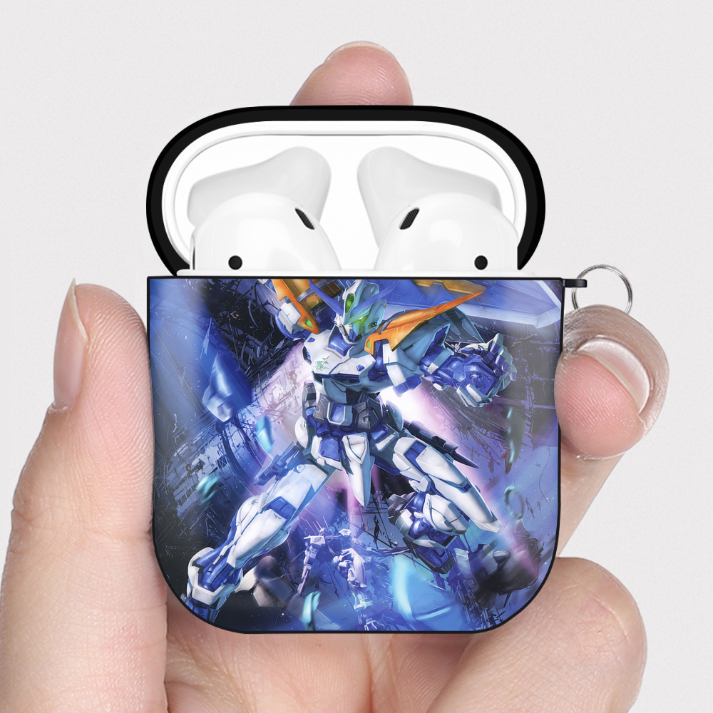 （画像用） 機動戦士ガンダム Mobile Suit Gundam AirPods 第2世代保護ケース ハードシェル ブラック 耐衝撃・防指紋・カラビナ付き
