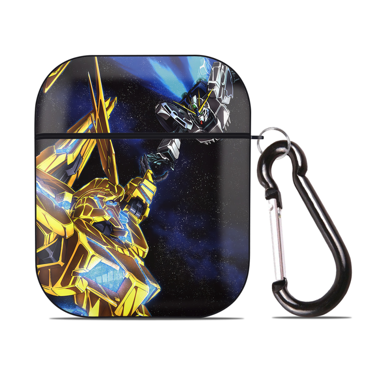 （画像用） 機動戦士ガンダム Mobile Suit Gundam AirPods 第2世代保護ケース ハードシェル ブラック 耐衝撃・防指紋・カラビナ付き