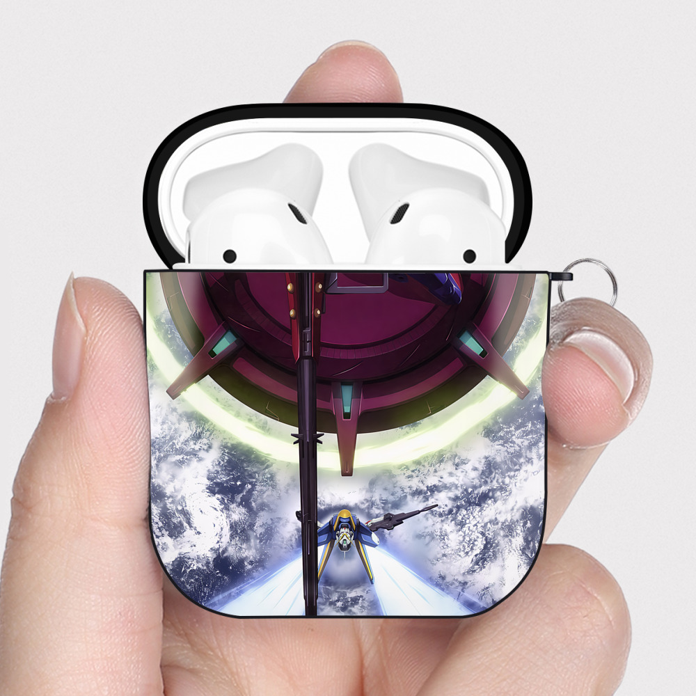 （画像用） 機動戦士ガンダム Mobile Suit Gundam AirPods 第2世代保護ケース ハードシェル ブラック 耐衝撃・防指紋・カラビナ付き