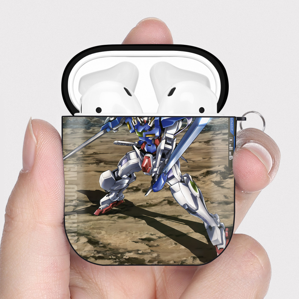 （画像用） 機動戦士ガンダム Mobile Suit Gundam AirPods 第2世代保護ケース ハードシェル ブラック 耐衝撃・防指紋・カラビナ付き