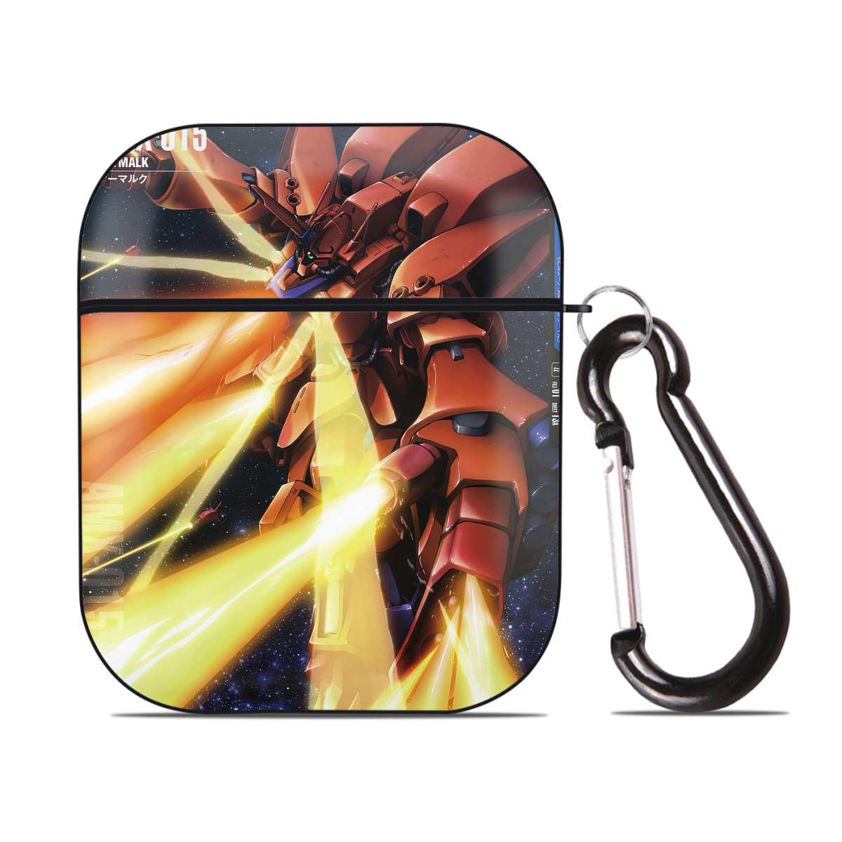 （画像用） 機動戦士ガンダム Mobile Suit Gundam AirPods 第2世代保護ケース ハードシェル ブラック 耐衝撃・防指紋・カラビナ付き