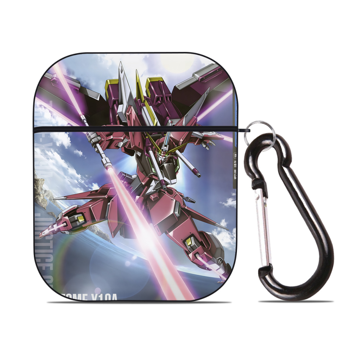 （画像用） 機動戦士ガンダム Mobile Suit Gundam AirPods 第2世代保護ケース ハードシェル ブラック 耐衝撃・防指紋・カラビナ付き