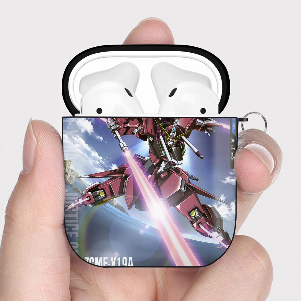 （画像用） 機動戦士ガンダム Mobile Suit Gundam AirPods 第2世代保護ケース ハードシェル ブラック 耐衝撃・防指紋・カラビナ付き