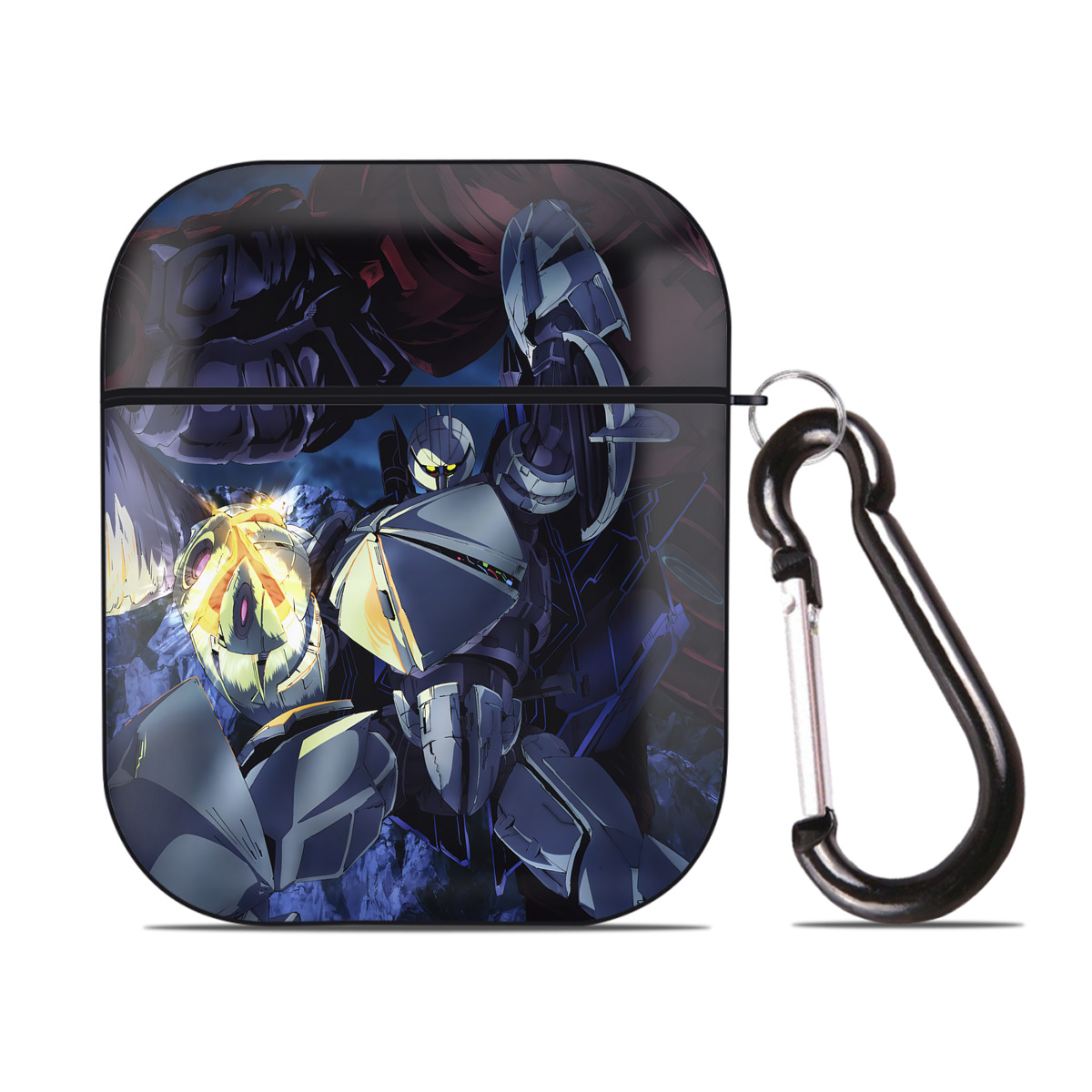 （画像用） 機動戦士ガンダム Mobile Suit Gundam AirPods 第2世代保護ケース ハードシェル ブラック 耐衝撃・防指紋・カラビナ付き
