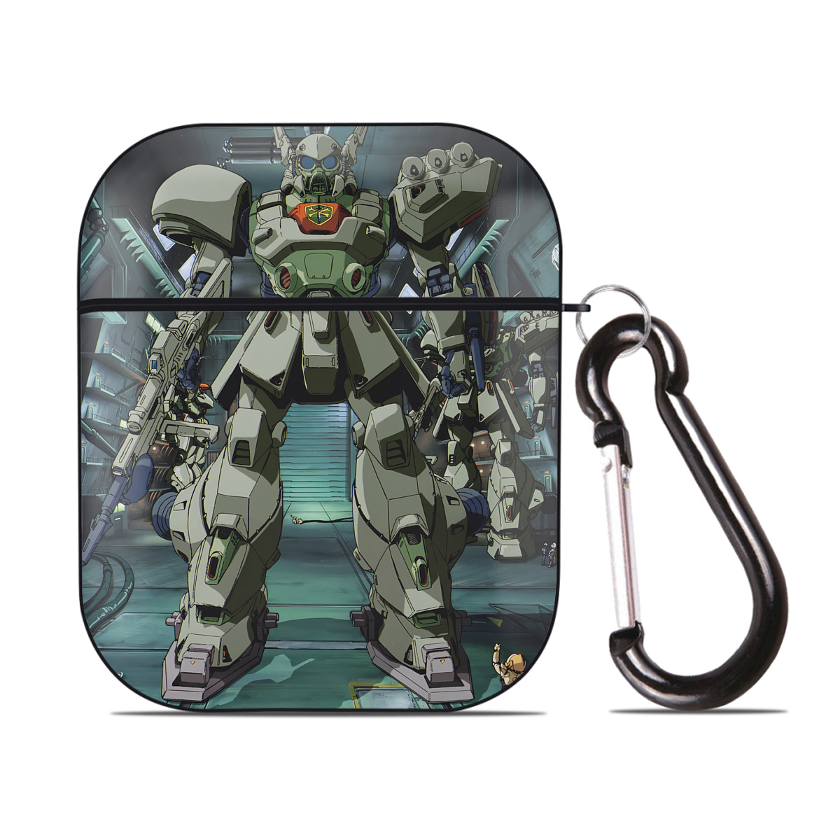 （画像用） 機動戦士ガンダム Mobile Suit Gundam AirPods 第2世代保護ケース ハードシェル ブラック 耐衝撃・防指紋・カラビナ付き