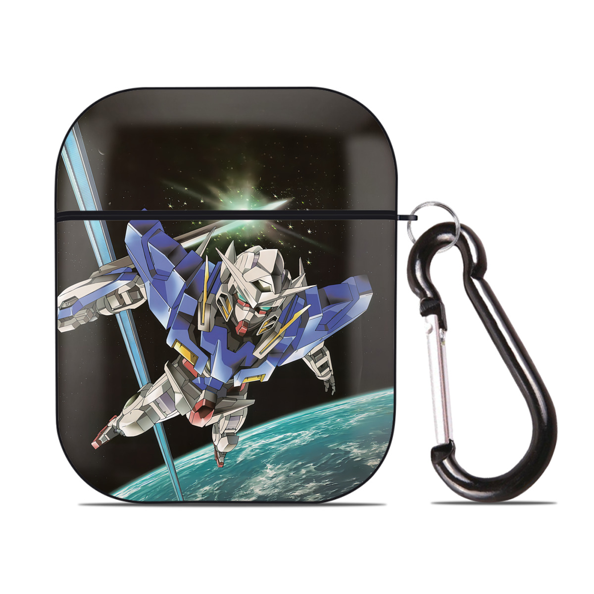 （画像用） 機動戦士ガンダム Mobile Suit Gundam AirPods 第2世代保護ケース ハードシェル ブラック 耐衝撃・防指紋・カラビナ付き