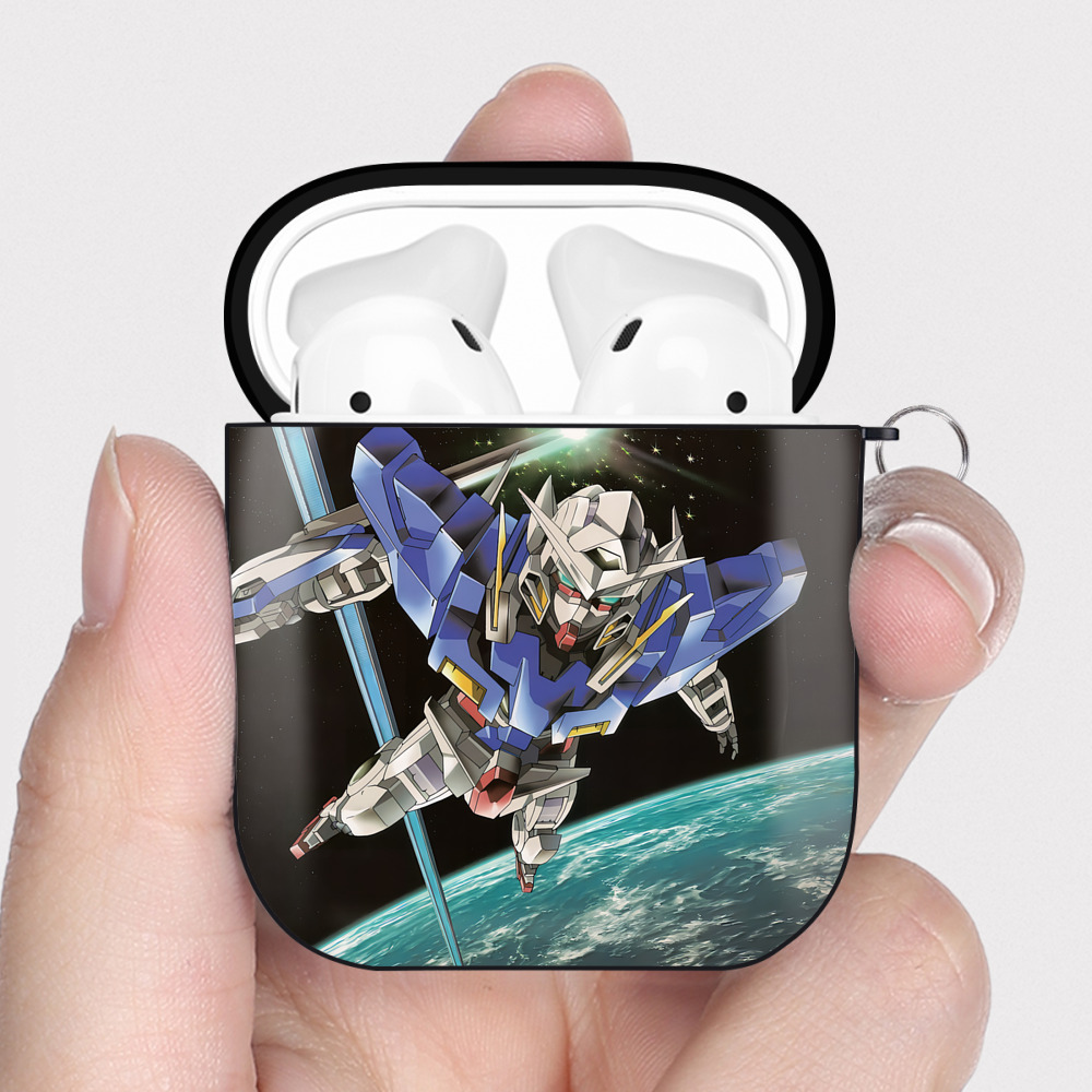 （画像用） 機動戦士ガンダム Mobile Suit Gundam AirPods 第2世代保護ケース ハードシェル ブラック 耐衝撃・防指紋・カラビナ付き