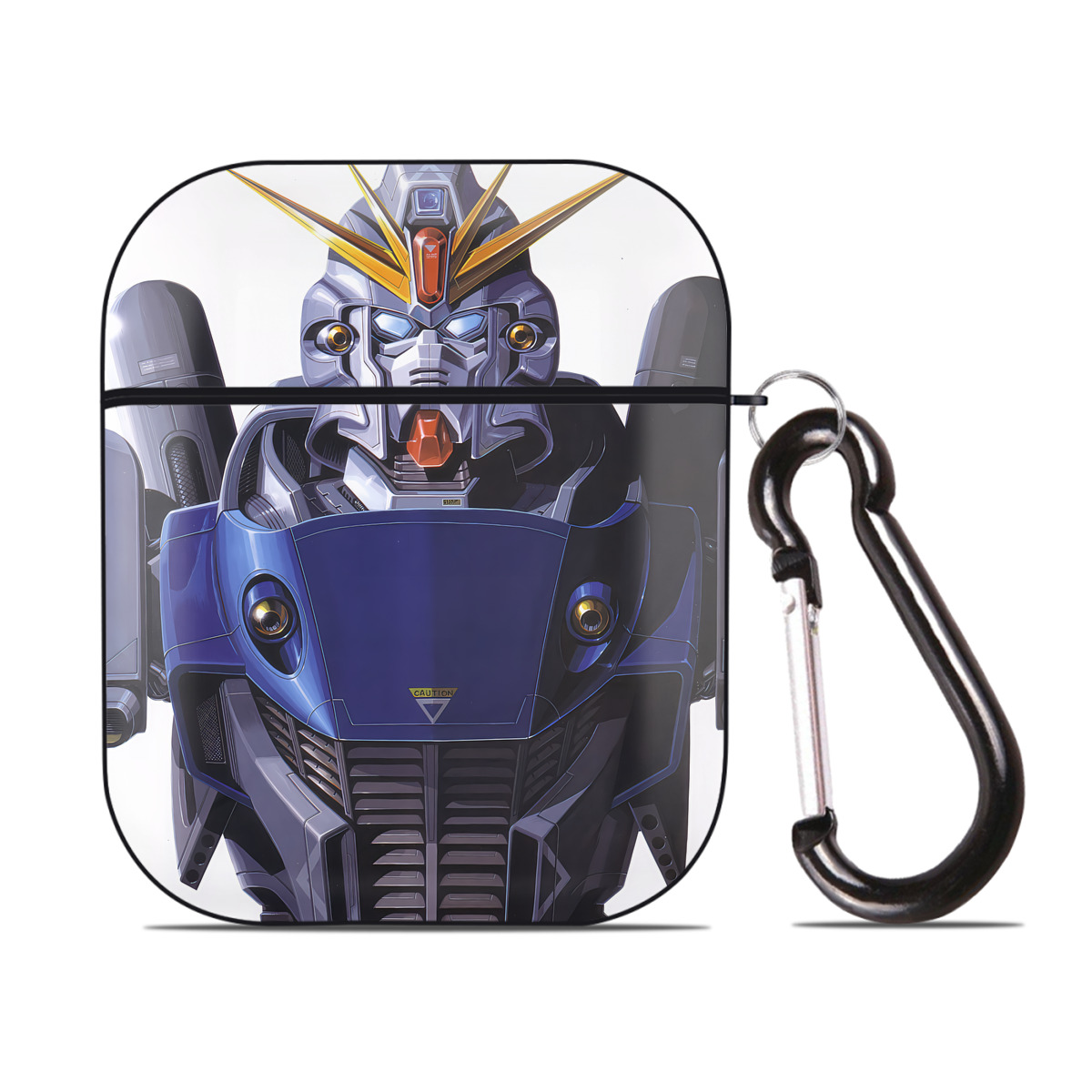 （画像用） 機動戦士ガンダム Mobile Suit Gundam AirPods 第2世代保護ケース ハードシェル ブラック 耐衝撃・防指紋・カラビナ付き
