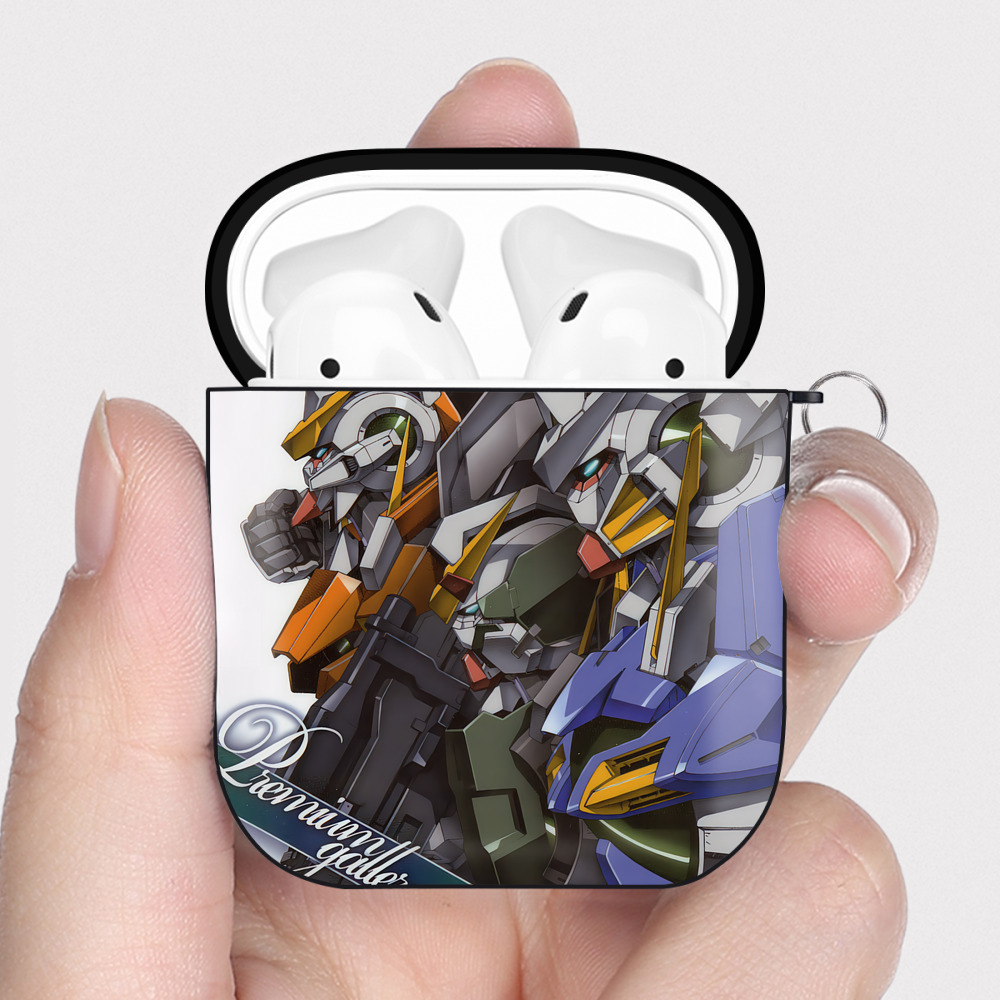 （画像用） 機動戦士ガンダム Mobile Suit Gundam AirPods 第2世代保護ケース ハードシェル ブラック 耐衝撃・防指紋・カラビナ付き