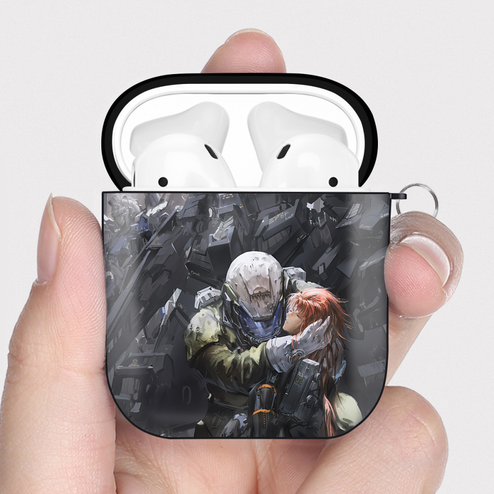 （画像用） 機動戦士ガンダム Mobile Suit Gundam AirPods 第2世代保護ケース ハードシェル ブラック 耐衝撃・防指紋・カラビナ付き