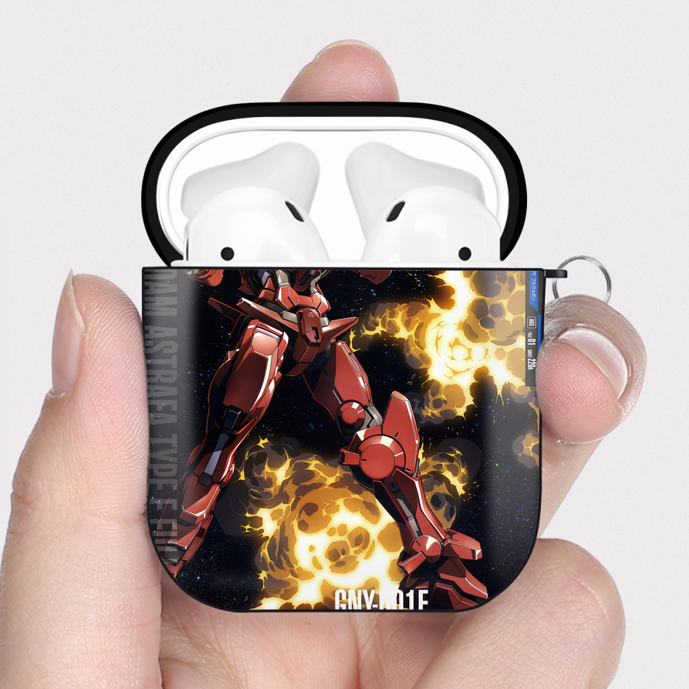 （画像用） 機動戦士ガンダム Mobile Suit Gundam AirPods 第2世代保護ケース ハードシェル ブラック 耐衝撃・防指紋・カラビナ付き