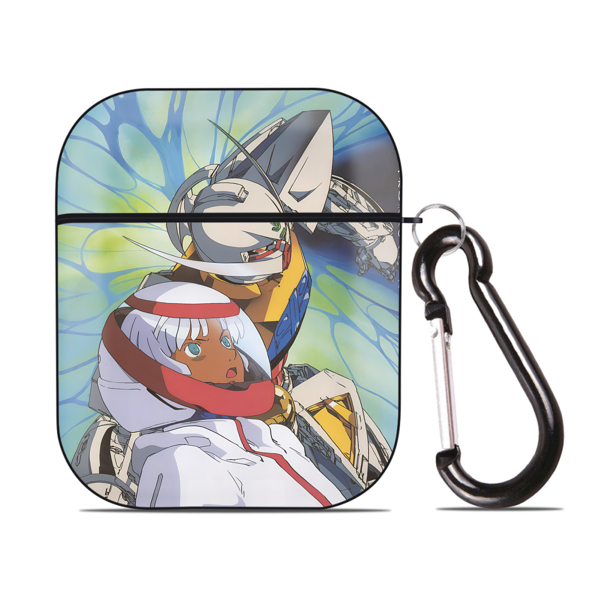 （画像用） 機動戦士ガンダム Mobile Suit Gundam AirPods 第2世代保護ケース ハードシェル ブラック 耐衝撃・防指紋・カラビナ付き