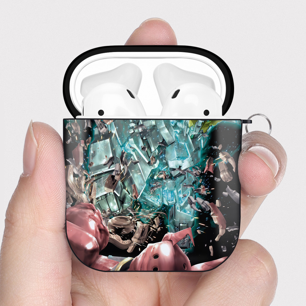 （画像用） 機動戦士ガンダム Mobile Suit Gundam AirPods 第2世代保護ケース ハードシェル ブラック 耐衝撃・防指紋・カラビナ付き