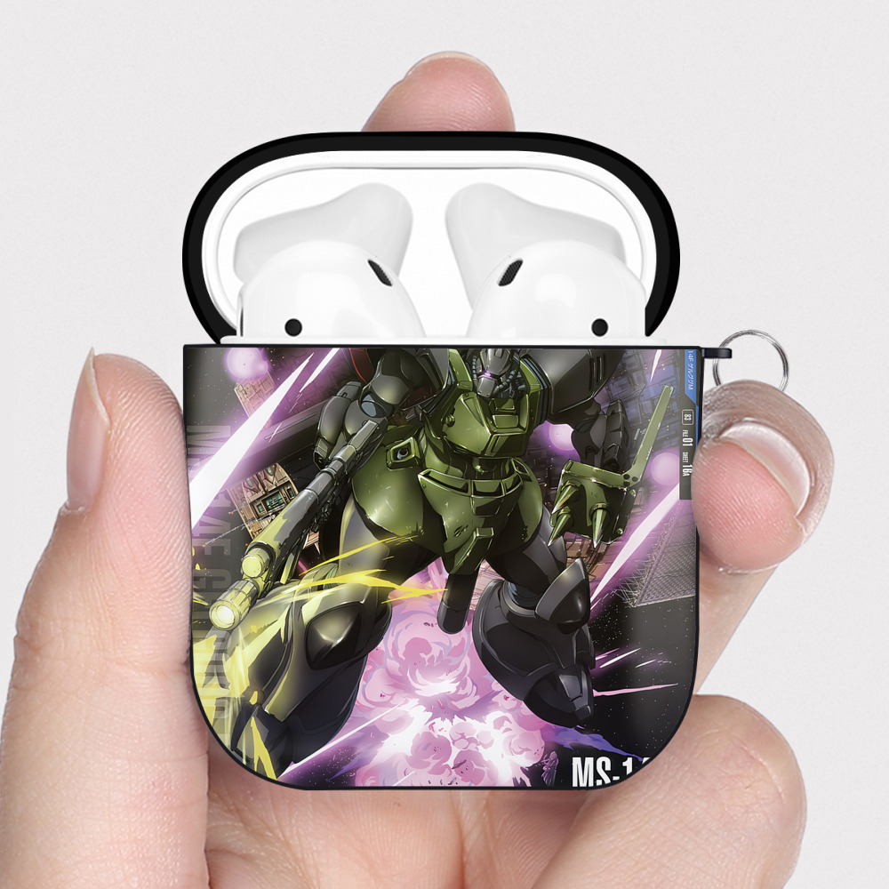 （画像用） 機動戦士ガンダム Mobile Suit Gundam AirPods 第2世代保護ケース ハードシェル ブラック 耐衝撃・防指紋・カラビナ付き