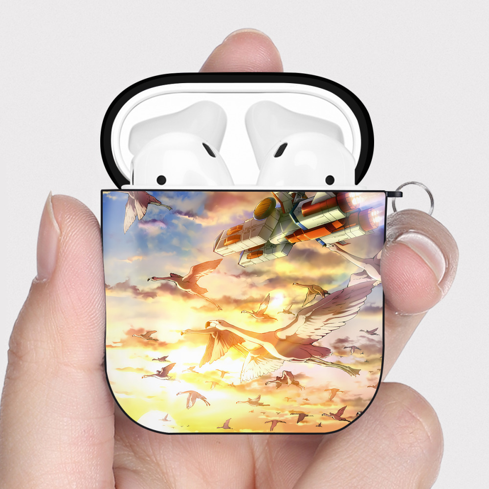 （画像用） 機動戦士ガンダム Mobile Suit Gundam AirPods 第2世代保護ケース ハードシェル ブラック 耐衝撃・防指紋・カラビナ付き