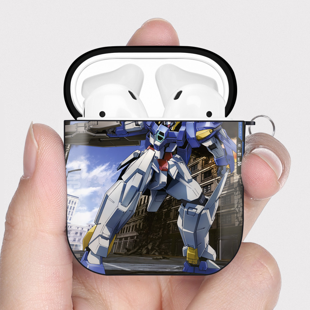 （画像用） 機動戦士ガンダム Mobile Suit Gundam AirPods 第2世代保護ケース ハードシェル ブラック 耐衝撃・防指紋・カラビナ付き