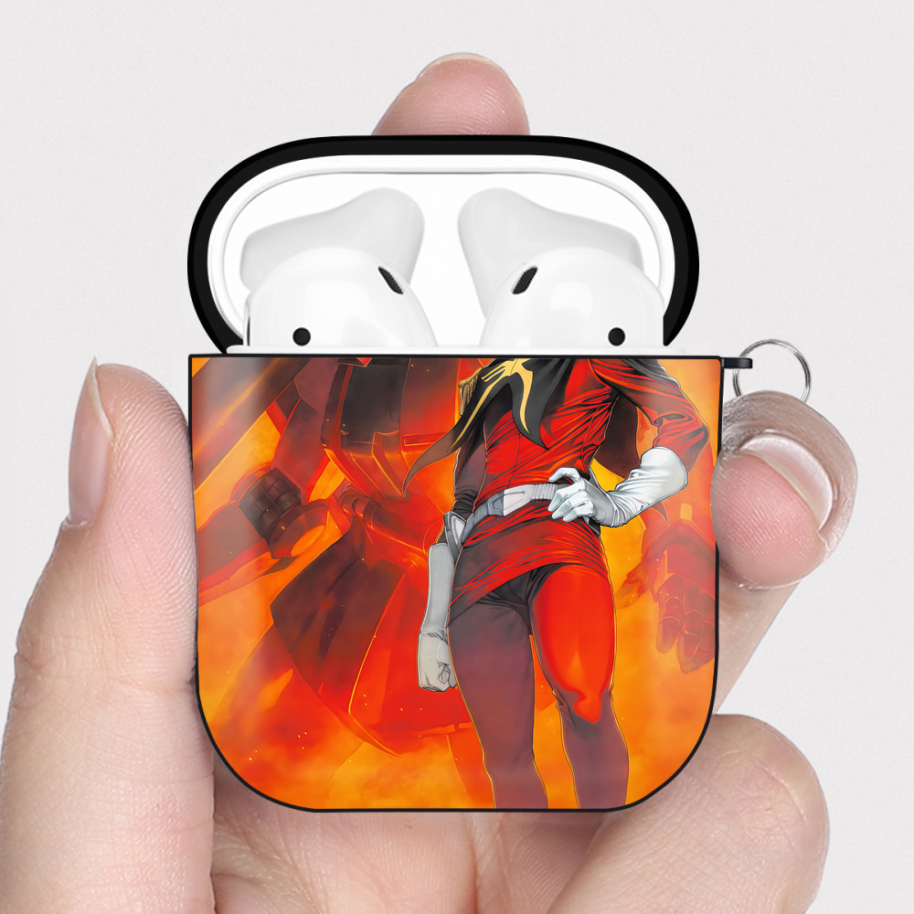 （画像用） 機動戦士ガンダム Mobile Suit Gundam AirPods 第2世代保護ケース ハードシェル ブラック 耐衝撃・防指紋・カラビナ付き