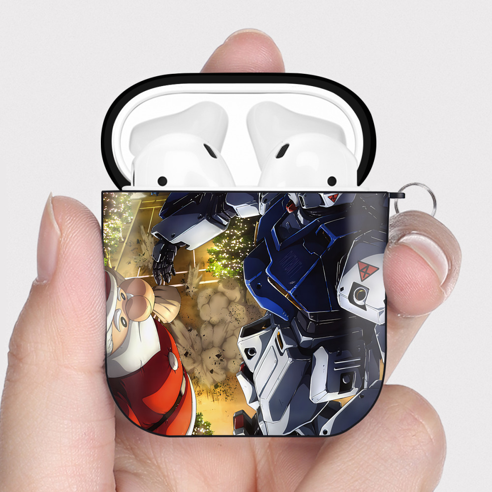 （画像用） 機動戦士ガンダム Mobile Suit Gundam AirPods 第2世代保護ケース ハードシェル ブラック 耐衝撃・防指紋・カラビナ付き