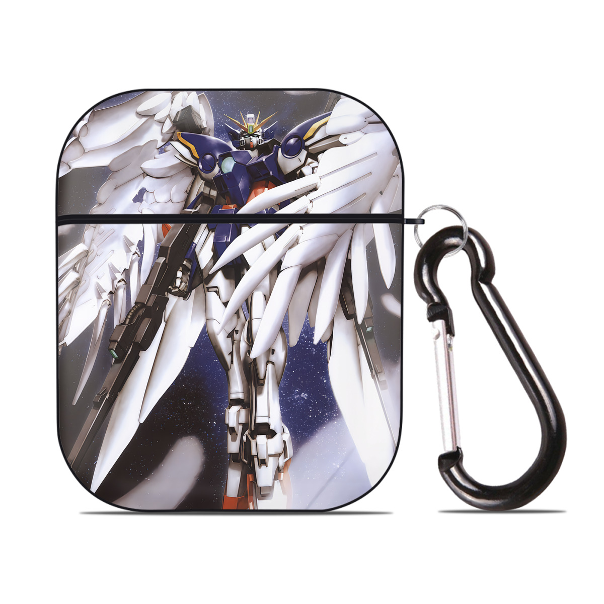 （画像用） 機動戦士ガンダム Mobile Suit Gundam AirPods 第2世代保護ケース ハードシェル ブラック 耐衝撃・防指紋・カラビナ付き