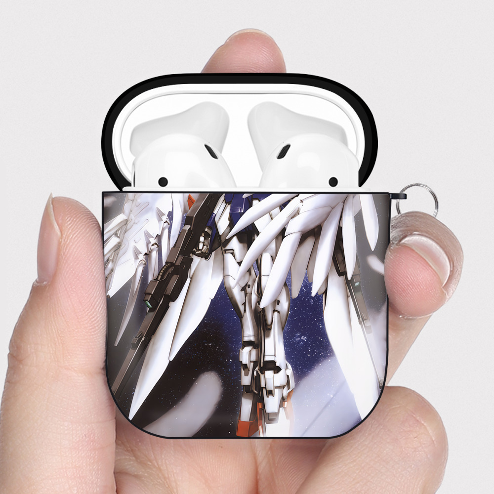 （画像用） 機動戦士ガンダム Mobile Suit Gundam AirPods 第2世代保護ケース ハードシェル ブラック 耐衝撃・防指紋・カラビナ付き