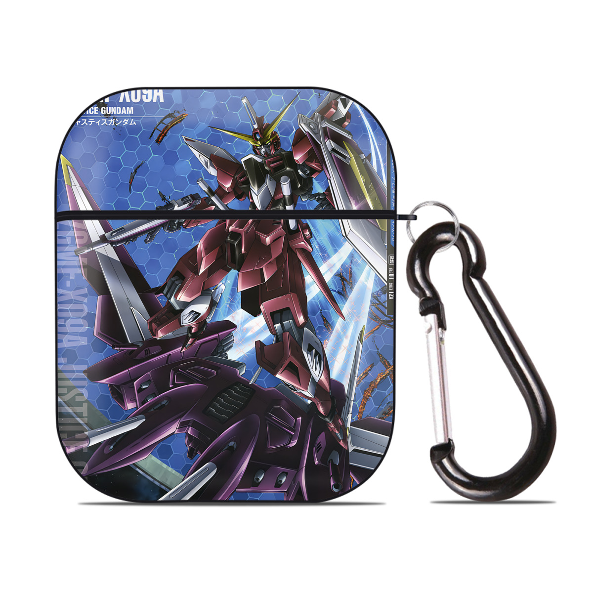 （画像用） 機動戦士ガンダム Mobile Suit Gundam AirPods 第2世代保護ケース ハードシェル ブラック 耐衝撃・防指紋・カラビナ付き