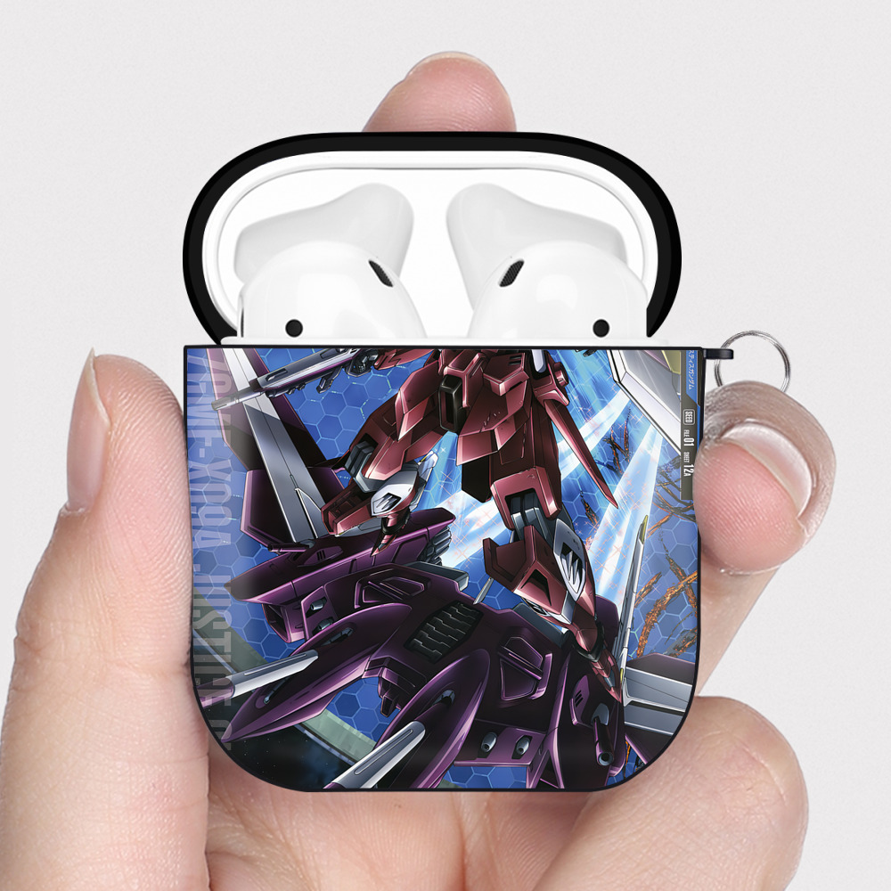 （画像用） 機動戦士ガンダム Mobile Suit Gundam AirPods 第2世代保護ケース ハードシェル ブラック 耐衝撃・防指紋・カラビナ付き