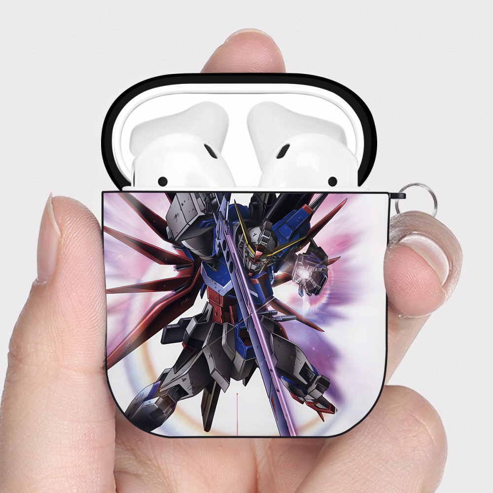 （画像用） 機動戦士ガンダム Mobile Suit Gundam AirPods 第2世代保護ケース ハードシェル ブラック 耐衝撃・防指紋・カラビナ付き