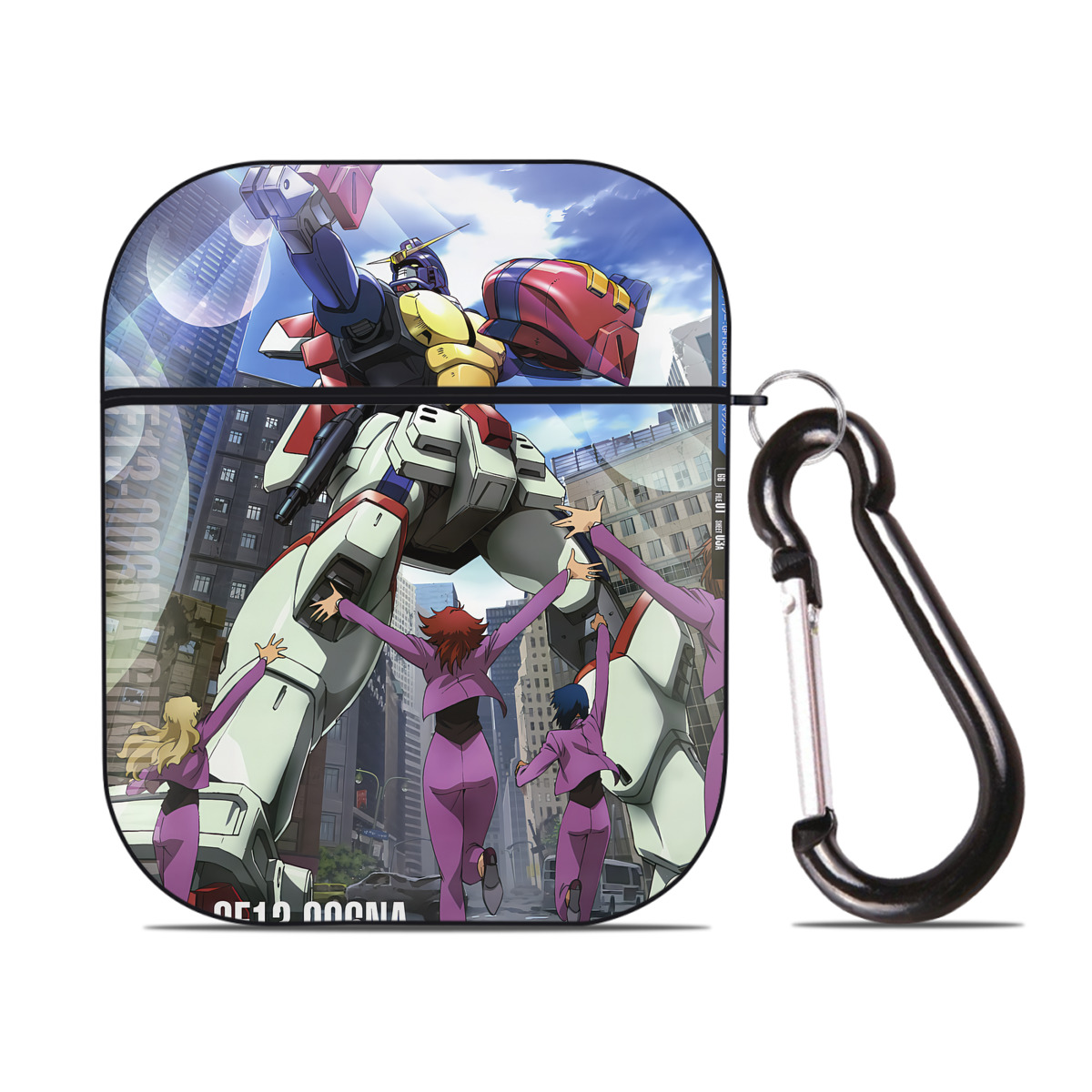 （画像用） 機動戦士ガンダム Mobile Suit Gundam AirPods 第2世代保護ケース ハードシェル ブラック 耐衝撃・防指紋・カラビナ付き