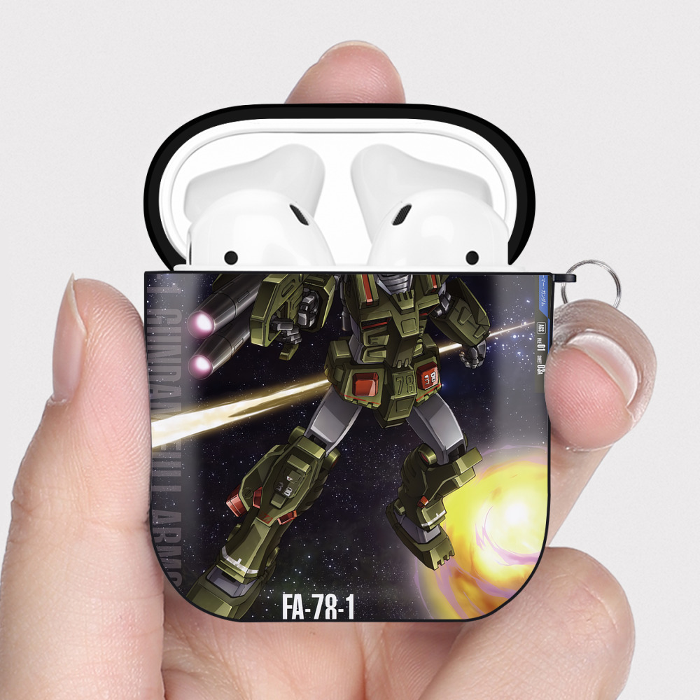 （画像用） 機動戦士ガンダム Mobile Suit Gundam AirPods 第2世代保護ケース ハードシェル ブラック 耐衝撃・防指紋・カラビナ付き
