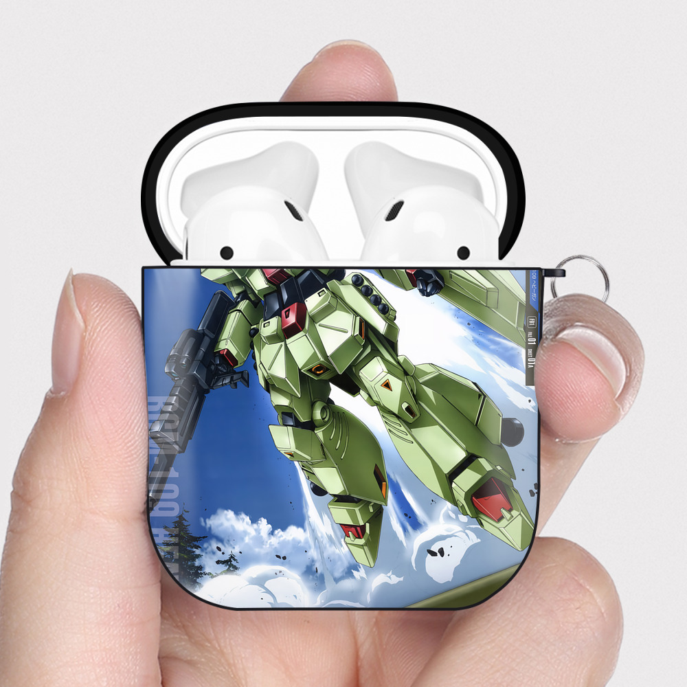 （画像用） 機動戦士ガンダム Mobile Suit Gundam AirPods 第2世代保護ケース ハードシェル ブラック 耐衝撃・防指紋・カラビナ付き