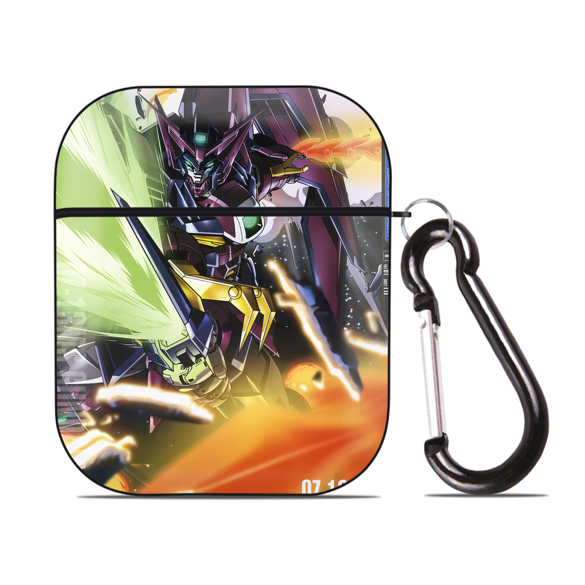 （画像用） 機動戦士ガンダム Mobile Suit Gundam AirPods 第2世代保護ケース ハードシェル ブラック 耐衝撃・防指紋・カラビナ付き