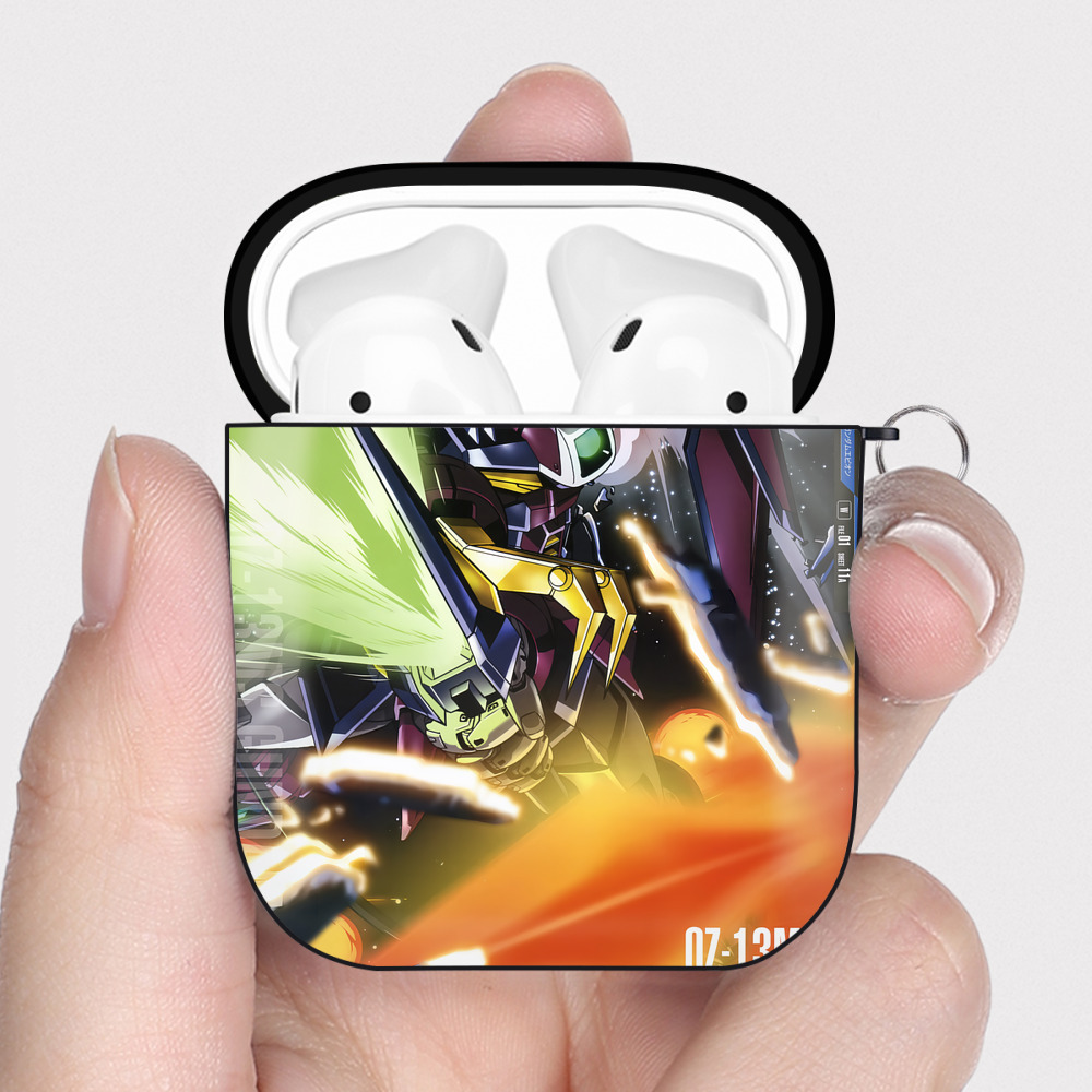 （画像用） 機動戦士ガンダム Mobile Suit Gundam AirPods 第2世代保護ケース ハードシェル ブラック 耐衝撃・防指紋・カラビナ付き