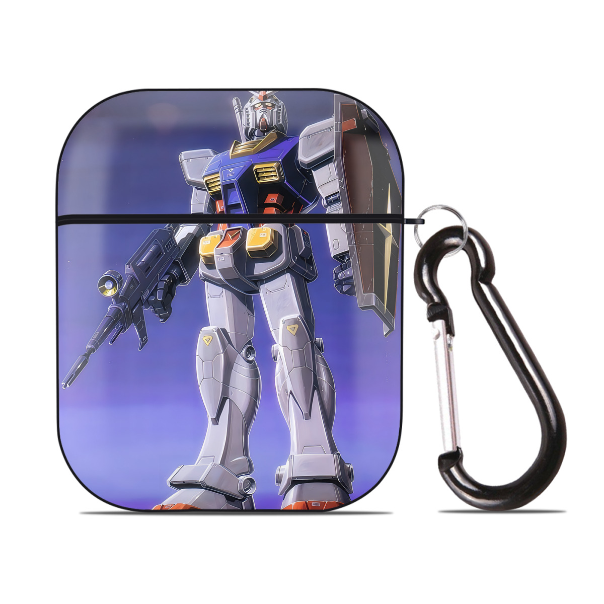 （画像用） 機動戦士ガンダム Mobile Suit Gundam AirPods 第2世代保護ケース ハードシェル ブラック 耐衝撃・防指紋・カラビナ付き