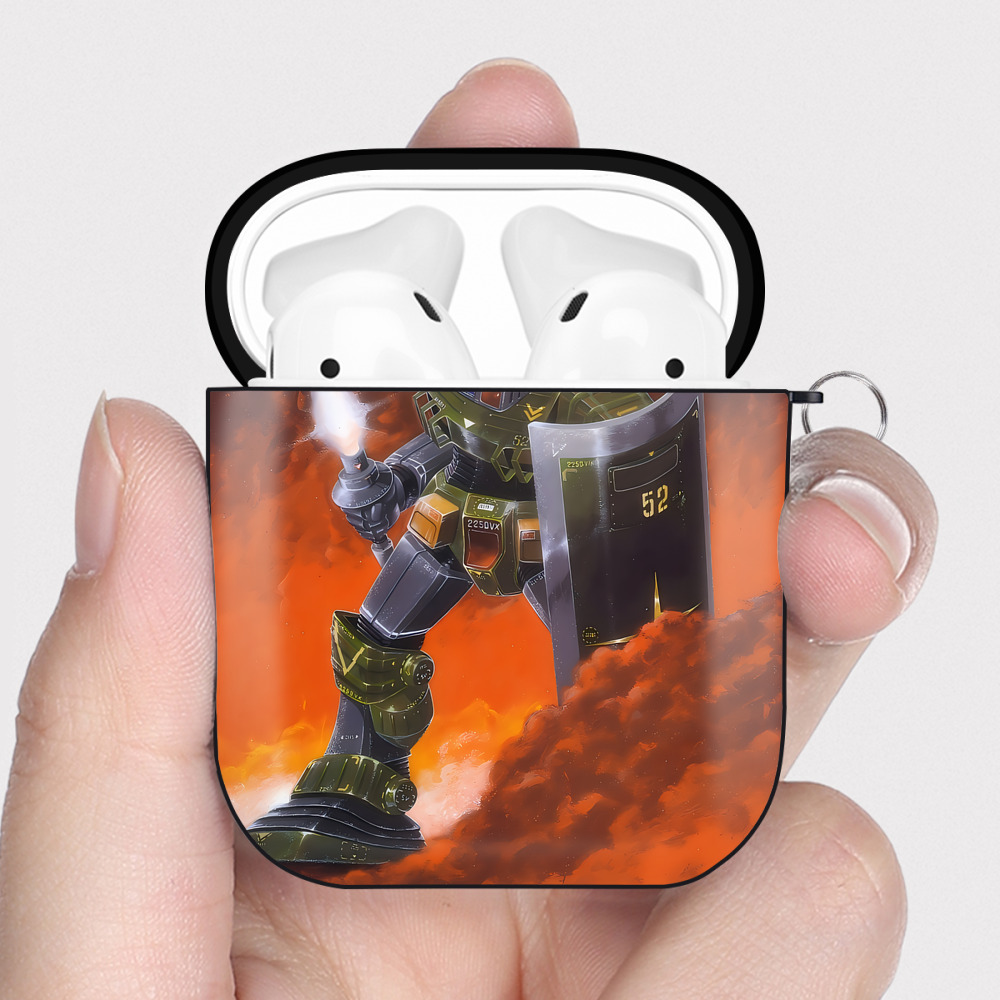 （画像用） 機動戦士ガンダム Mobile Suit Gundam AirPods 第2世代保護ケース ハードシェル ブラック 耐衝撃・防指紋・カラビナ付き