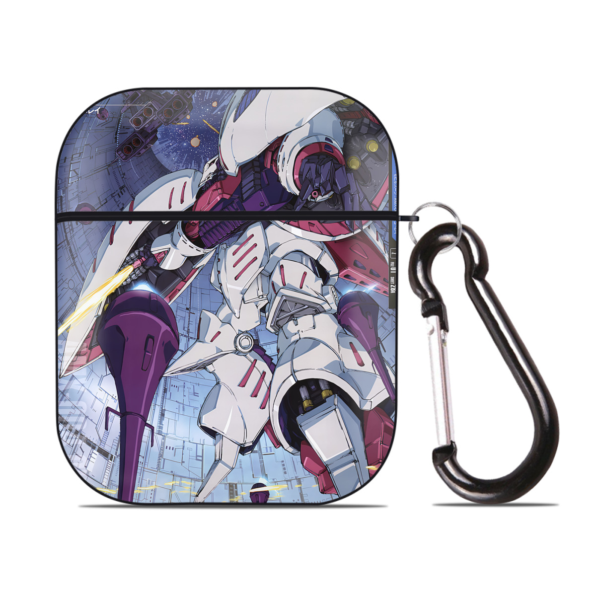 （画像用） 機動戦士ガンダム Mobile Suit Gundam AirPods 第2世代保護ケース ハードシェル ブラック 耐衝撃・防指紋・カラビナ付き