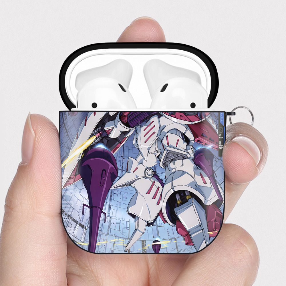 （画像用） 機動戦士ガンダム Mobile Suit Gundam AirPods 第2世代保護ケース ハードシェル ブラック 耐衝撃・防指紋・カラビナ付き