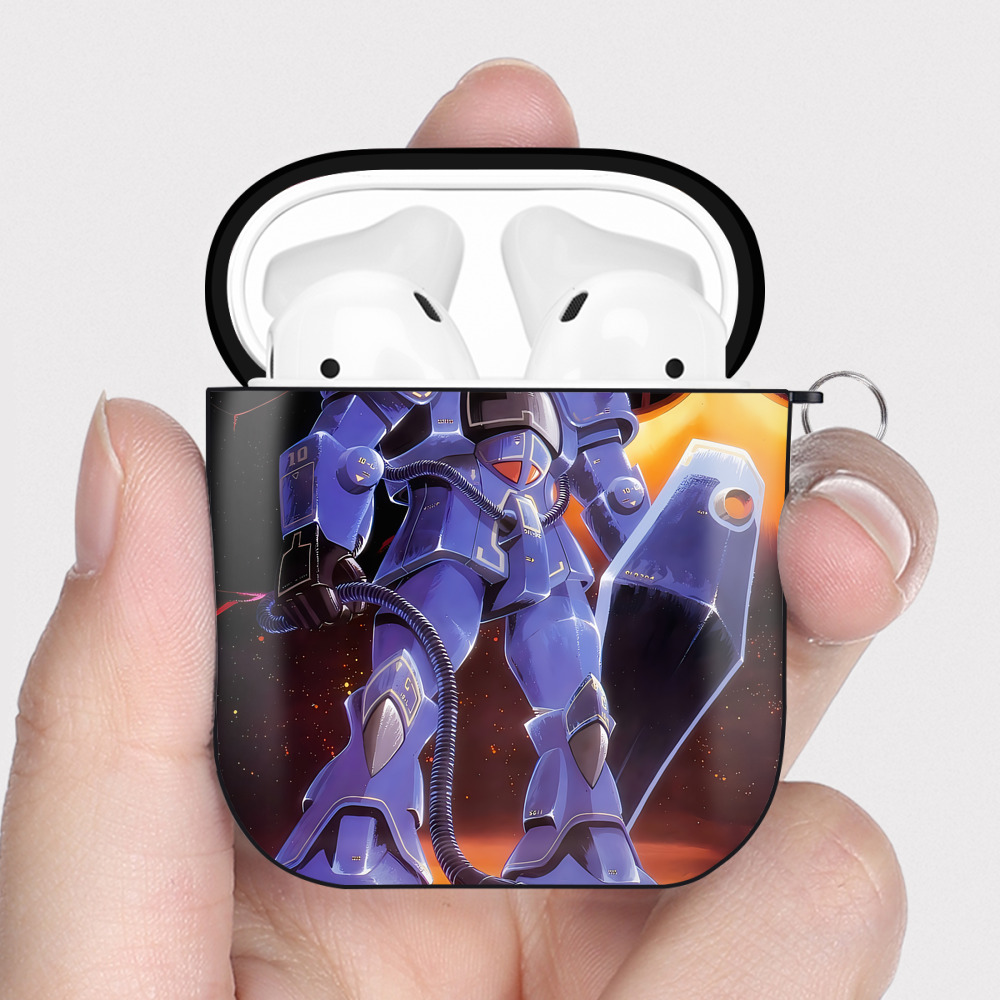 （画像用） 機動戦士ガンダム Mobile Suit Gundam AirPods 第2世代保護ケース ハードシェル ブラック 耐衝撃・防指紋・カラビナ付き