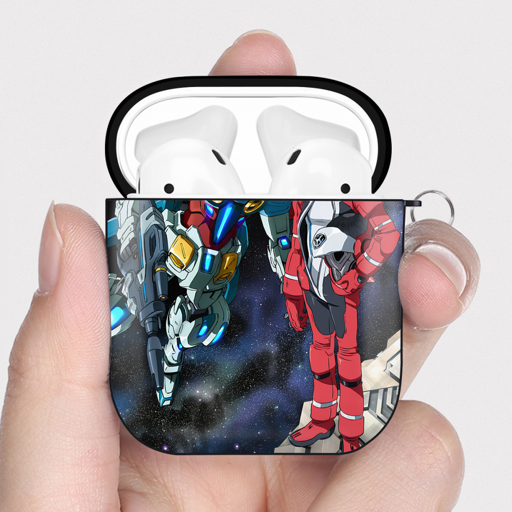 （画像用） 機動戦士ガンダム Mobile Suit Gundam AirPods 第2世代保護ケース ハードシェル ブラック 耐衝撃・防指紋・カラビナ付き