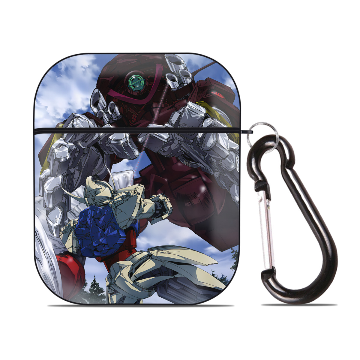 （画像用） 機動戦士ガンダム Mobile Suit Gundam AirPods 第2世代保護ケース ハードシェル ブラック 耐衝撃・防指紋・カラビナ付き