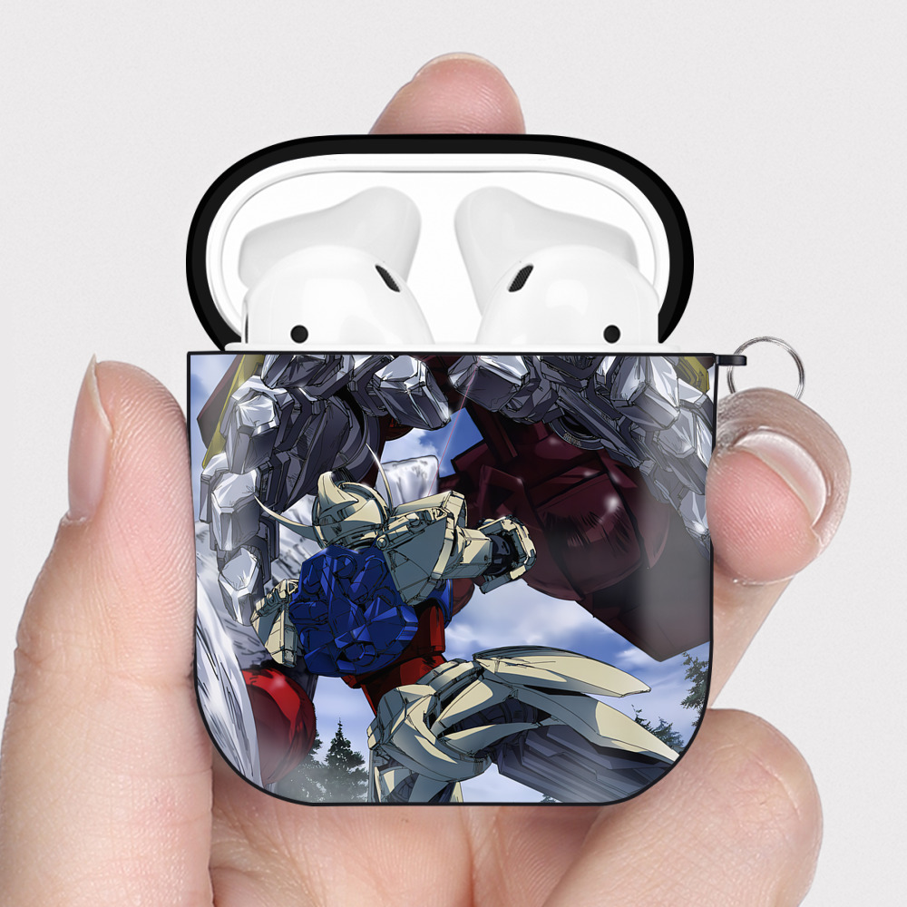 （画像用） 機動戦士ガンダム Mobile Suit Gundam AirPods 第2世代保護ケース ハードシェル ブラック 耐衝撃・防指紋・カラビナ付き