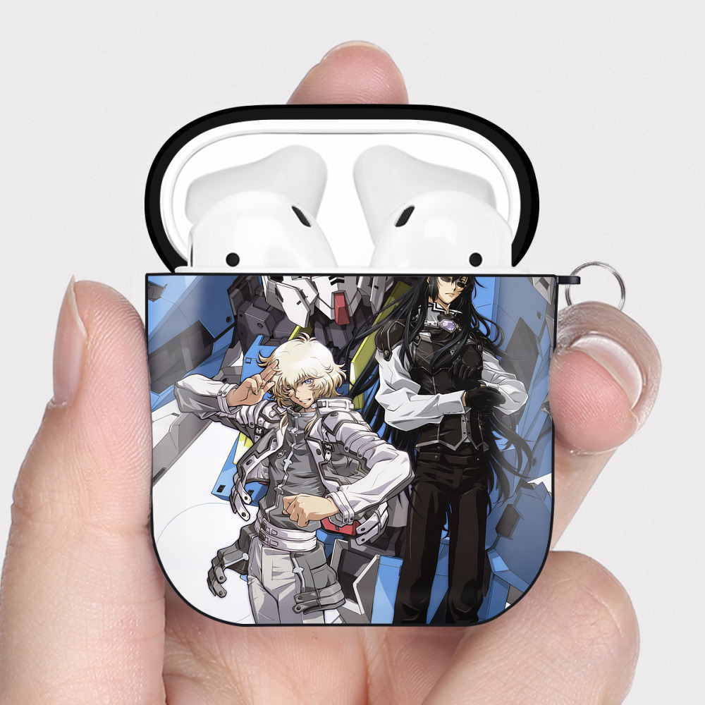 （画像用） 機動戦士ガンダム Mobile Suit Gundam AirPods 第2世代保護ケース ハードシェル ブラック 耐衝撃・防指紋・カラビナ付き