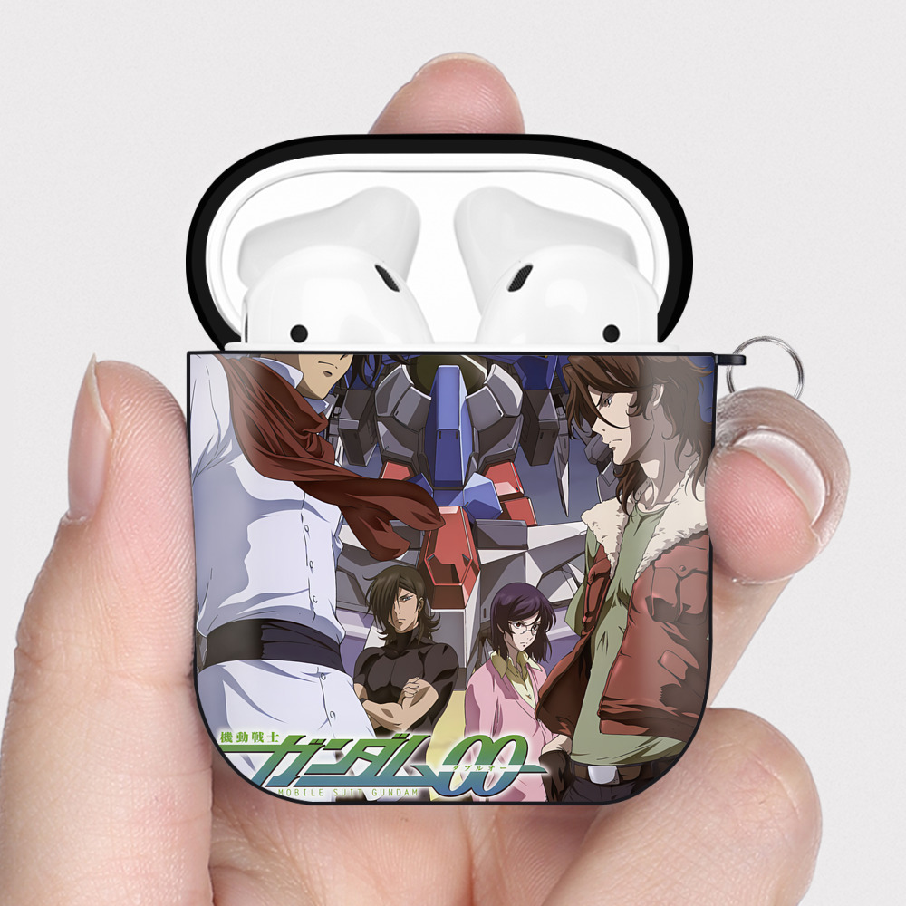 （画像用） 機動戦士ガンダム Mobile Suit Gundam AirPods 第2世代保護ケース ハードシェル ブラック 耐衝撃・防指紋・カラビナ付き