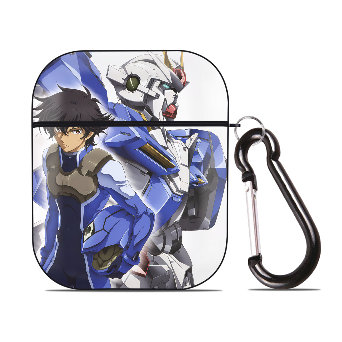 （画像用） 機動戦士ガンダム Mobile Suit Gundam AirPods 第2世代保護ケース ハードシェル ブラック 耐衝撃・防指紋・カラビナ付き