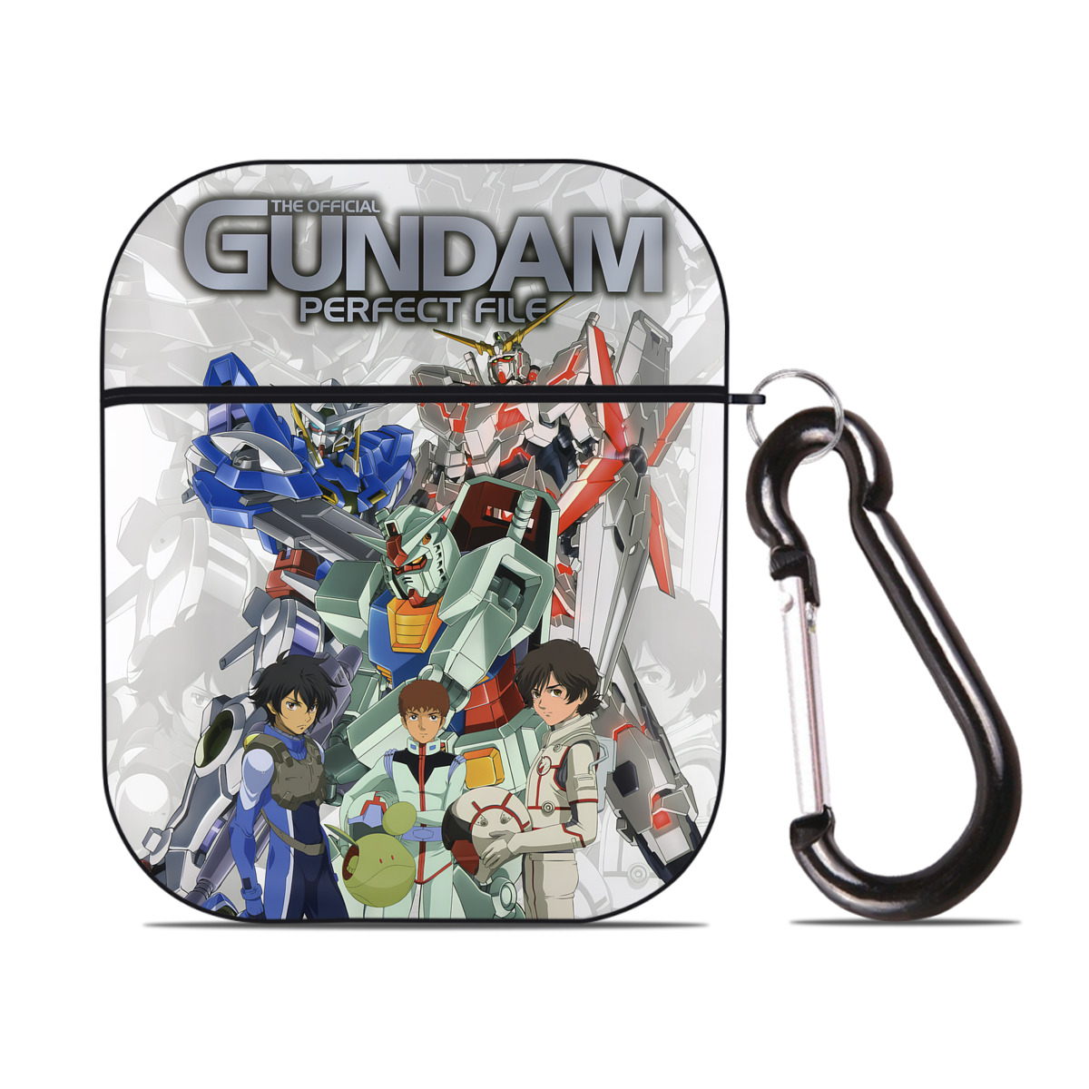 （画像用） 機動戦士ガンダム Mobile Suit Gundam AirPods 第2世代保護ケース ハードシェル ブラック 耐衝撃・防指紋・カラビナ付き